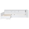 Luxystar Wood Twin Size L-shaped Platform Bed with Trundle, built-in 5 storage shelves, Drawer and Charging Station - 3 of 4