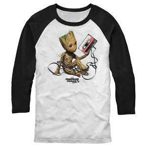 Men's Marvel Groot Tape Portrait Baseball Tee - 1 of 4