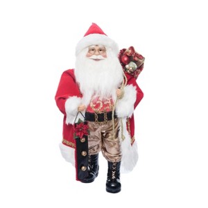 Season's Designs 18" Red And Gold Santa With Bell Hanging - 1 of 1