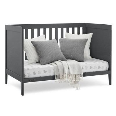 Charcoal Grey 4-in-1 Convertible Crib with Solid Panels