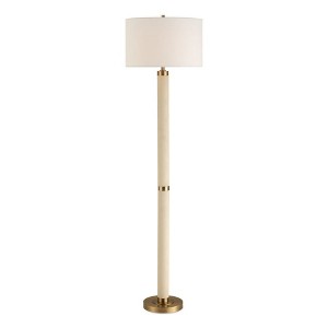 Uttermost Wessex White Floor Lamp – Iron and Shagreen Base with Fabric Shade for Contemporary Accent Lighting - 1 of 4