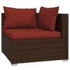 vidaXL Garden Lounge Set Brown PE rattan, powder-coated steel, plastic - 4 of 4