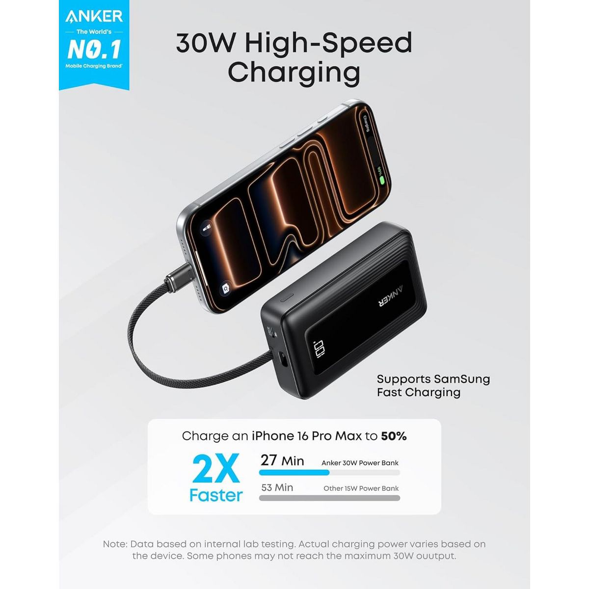 Anker Zolo Power Bank (2025 Upgraded Version), 20,000mAh 30W Power Bank - thumbnail 2