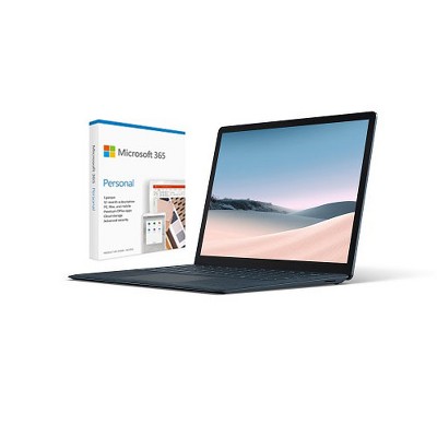 Microsoft Surface Laptop 3 13.5" Intel Core i7 16GB RAM 512GB SSD Cobalt Blue with Alcantara + Microsoft 365 Personal 1 Year Subscription For 1 User