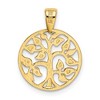 Black Bow Jewelry 14k Yellow Gold Heart Leaf Tree of Life Pendant, 15mm (9/16 inch) - 3 of 4
