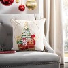 Junie Pillow - Beige/Red - 18"X18" - Safavieh - 2 of 3