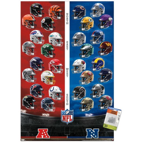 Trends International Nfl Buffalo Bills - Neon Helmet 23 Unframed Wall  Poster Print Clear Push Pins Bundle 22.375 X 34 : Target