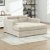 Hrinhom 56.3"W Sofa Bed,Upholstered Chaise Lounge with Cushions-Beige - 2 of 4