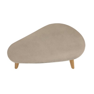Modern Acacia Wood & Polycement Outdoor Accent Table in Gray