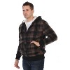 Gioberti Men's Checkered Flannel Hoodie Jacket with Faux Shearling Lining - 3 of 4