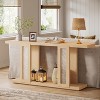 Tribesigns 71"Long Console Table, Farmhouse Sofa Console Behind Couch with Acrylic Legs, 2-Tier Entry Table for Hallway, Foyer, Living Room, Natural - 3 of 4