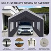 SEVOBAL Carports and Storage Sheds Heavy Duty Portable Carport Garage for Outdoor Vehicle and Equipment Protection, Grey, 238.6"*114.1"*111" - 2 of 4