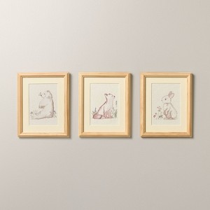 3pk 10"x8" Woodland Animal Framed Wall Art - Hearth & Hand™ with Magnolia - 1 of 3