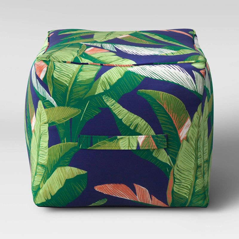 Decorative Pouf DuraSeason Fabric&#8482; Banana Leaf - Threshold&#8482;, 1 of 3
