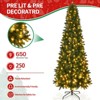 6Ft Pre-Lit Flocked Hinged Artificial Christmas Tree with 250 Warm White Lights and 650 Branch Tips - 4 of 4