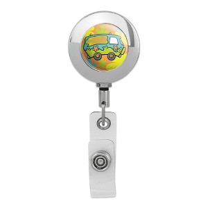 Scooby-Doo The Mystery Machine Metal Chrome Badge ID Card Holder Clip - 1 of 3