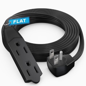 Maximm Flat Plug Extension Cord UL Certified 16 Gauge, 125V, 13 Amps, 1625 Watts Grounded 3-Prong Cord - 1 of 4