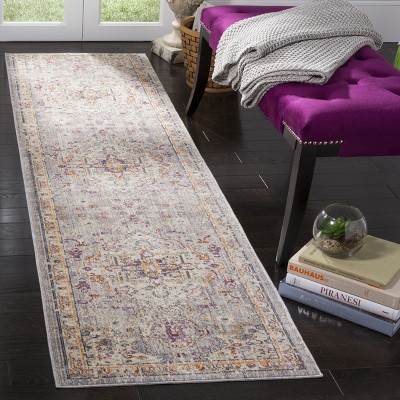 Elysian Fields Lilac & Light Grey Hand-Knotted Viscose Area Rug