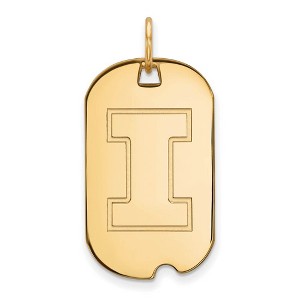 Black Bow Jewelry 14k Yellow Gold Plated Sterling Silver Illinois Fighting Illini NCAA Pendant - 1 of 3
