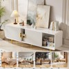 Modern Round Corner TV Stand with Storage Cabinet and Cable Managment for TVs up to 65" - 2 of 4