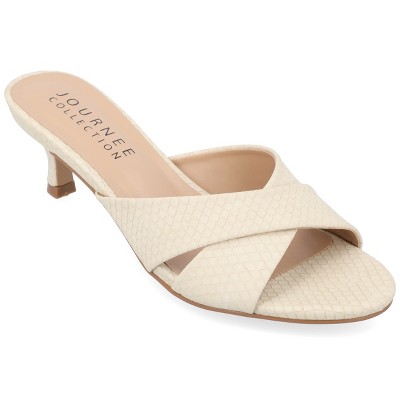 Journee Collection Womens Berkly Kitten Heel Slip On Open Toe Pumps