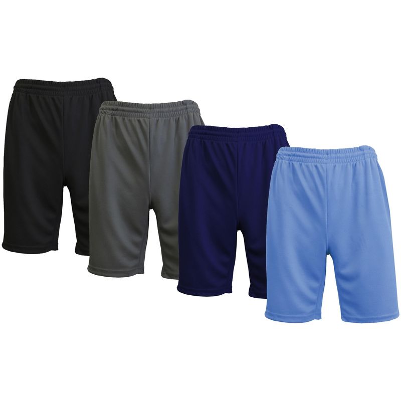JumpStart Men's 4-Pack Moisture Wicking Performance Active Mesh Shorts, 3 of 8