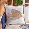 Nilam Fish Pillow - Natural - 18"X18" - Safavieh - 2 of 3