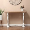 LuxenHome Vintage White and Natural Wood Console and Entry Table - 3 of 4