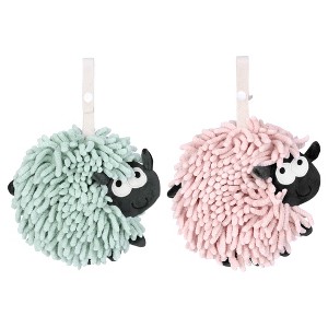 REGALWOVEN Cute Sheep Shape Chenille Soft Absorbent Hand Towels 2 Pcs - 1 of 4