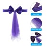 Unique Bargains Mesh Yarn Floating Chair Bands Decoration Stretch Satin Chair Sashes Bows - 4 of 4