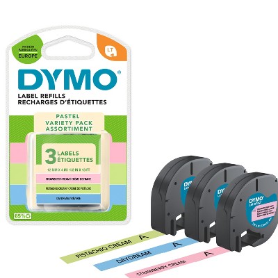 DYMO Letratag 3pk Label Tapes Pastel Colors