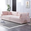 112" Corduroy Sofa, 4-Seater Lounge Sofa with Cushions and Throw Pillows, Modern Luxury Living Room Couch - 2 of 4