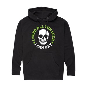 Men's - Instant Message - Need All The Luck I Can Get Graphic Fleece Pullover Hoodie - 1 of 4