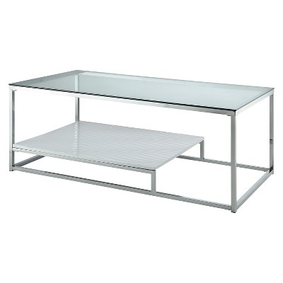 Tressie Coffee Table White/Chrome - HOMES: Inside + Out