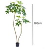 Artificial Umbrella Tree, Adjustable PVC Fake Plant, Modern Potted Floor Decor for Living Room, Office, Patio, Porch - 2 of 4