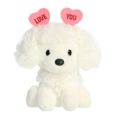 Aurora Mini Love You Poodle Love On The Mind Heartwarming Stuffed Animal White 5"