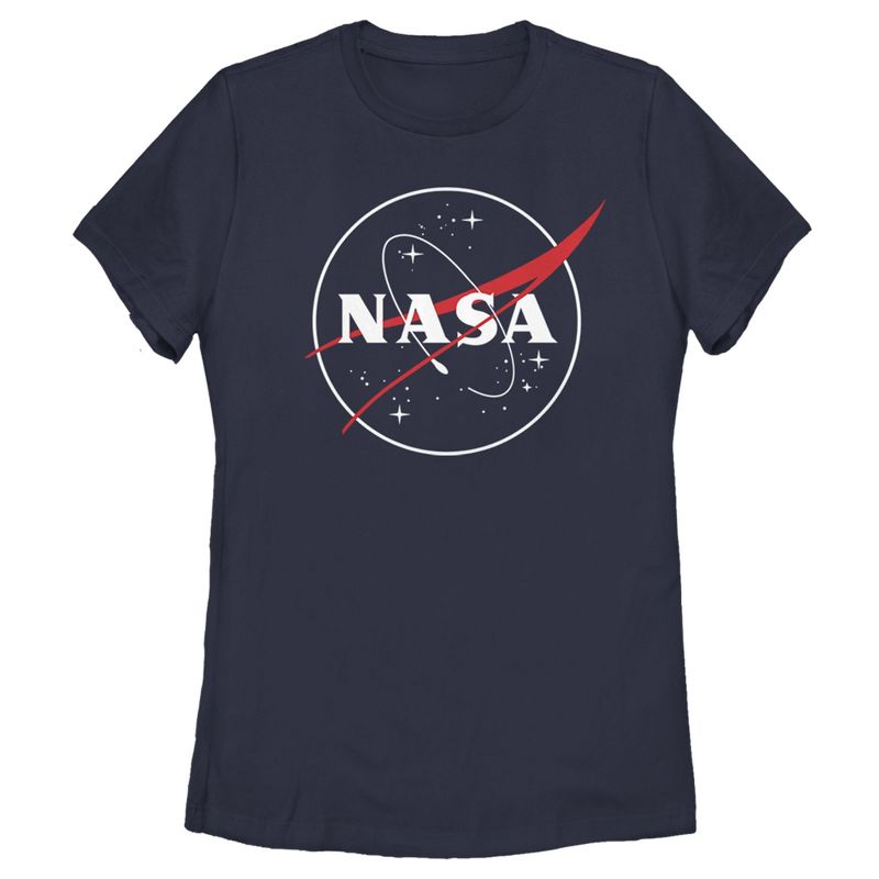 Women's NASA Outline Simple Logo T-Shirt, 1 of 5