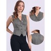Allegra K Women's V Neck Faux Suede Button Down Side Pockets Sleeveless Vest - 2 of 4