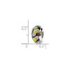 Black Bow Jewelry Glass and Sterling Silver Brown, Blue & Yellow Bead Charm, 13.25mm - 2 of 3
