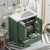 Vynxaria 30" Dark Green Bathroom Storage Cabinet with Sink and Multi-functional Features - 3 of 4