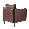 Felix Upholstery Livingroom Vegan Leather Armchair with Metal Legs | KARAT HOME - 4 of 4