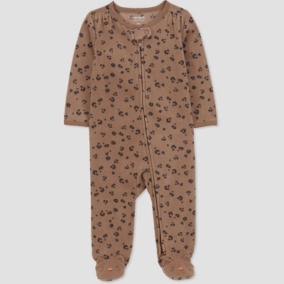 Image of Carter's Just One You®️ Baby Girls' Sleep N' Play - Brown 6M