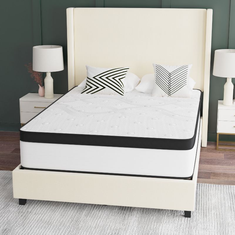 Emma and Oliver Hybrid Mattress in a Box with CertiPUR-US Certified Foam, Pocket Spring Core & Knit Fabric Top for All Sleep Positions, 3 of 13