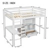 Full Size Loft Bed with Desk, Storage Shelves, Drawers, Guardrail and Built-in Ladder - 2 of 4
