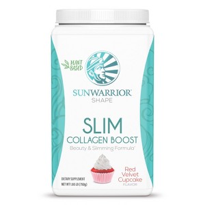 SLIM Collagen Boost Protein Powder, Beauty & Slimming Formula, Plant-Based Protein, Chocolate, Vanilla or Red Velvet Flavors, Sunwarrior, 750gm - 1 of 4