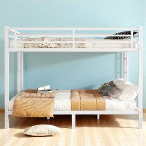 Mshliw Metal Twin XL/Full/Full XL/Queen Bunk Bed for Teens and Adults, Heavy-Duty Space-Saving Bunk Bed Frame with Guardrails, Noise-Free Design - 1 of 4