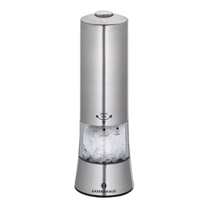 Zassenhaus "Gera" Electric Salt Mill, s/s, acrylic, 2.5" dia. x 7" - 1 of 4