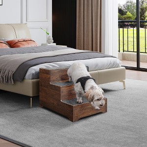 unipaws Wooden Pet Stairs – Non-Slip for Dogs & Cats - 1 of 4