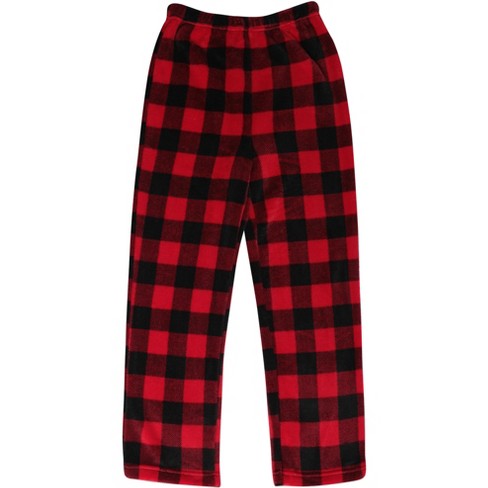 Totally Pink Women's Warm and Cozy Plush Fleece Pajama Bottoms/Lounge Pants  Buffalo Plaid (Two Pack)