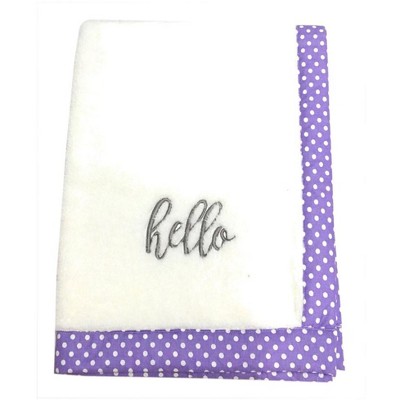 Bacati - Love Aztec Grey/Lilac White Hello Embroidered Blanket